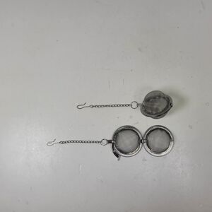 Silver Tea Infuser with Chain Set Of 2